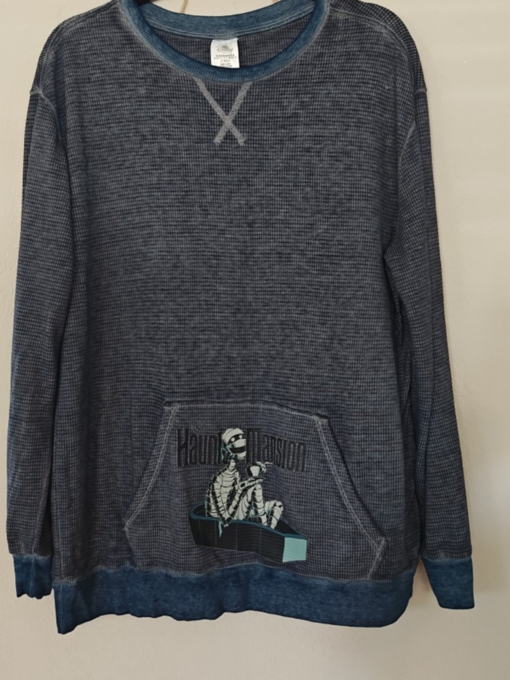 Disney Thermal Waffle Pullover - Blue and Gray